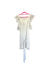 Load image into Gallery viewer, ELEGANT WHITE BOHO LACE RUFFLED TOP MID-THIGH DRESS
